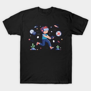 boy playing vr T-Shirt